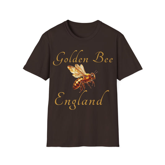 This Golden Bee England T-Shirt exudes a classic and elegant vibe, perfect for those who appreciate British heritage and style. It is versatile and can be worn for casual outings or dressed up for special occasions. Ideal for those who love England, bees, or timeless fashion.
