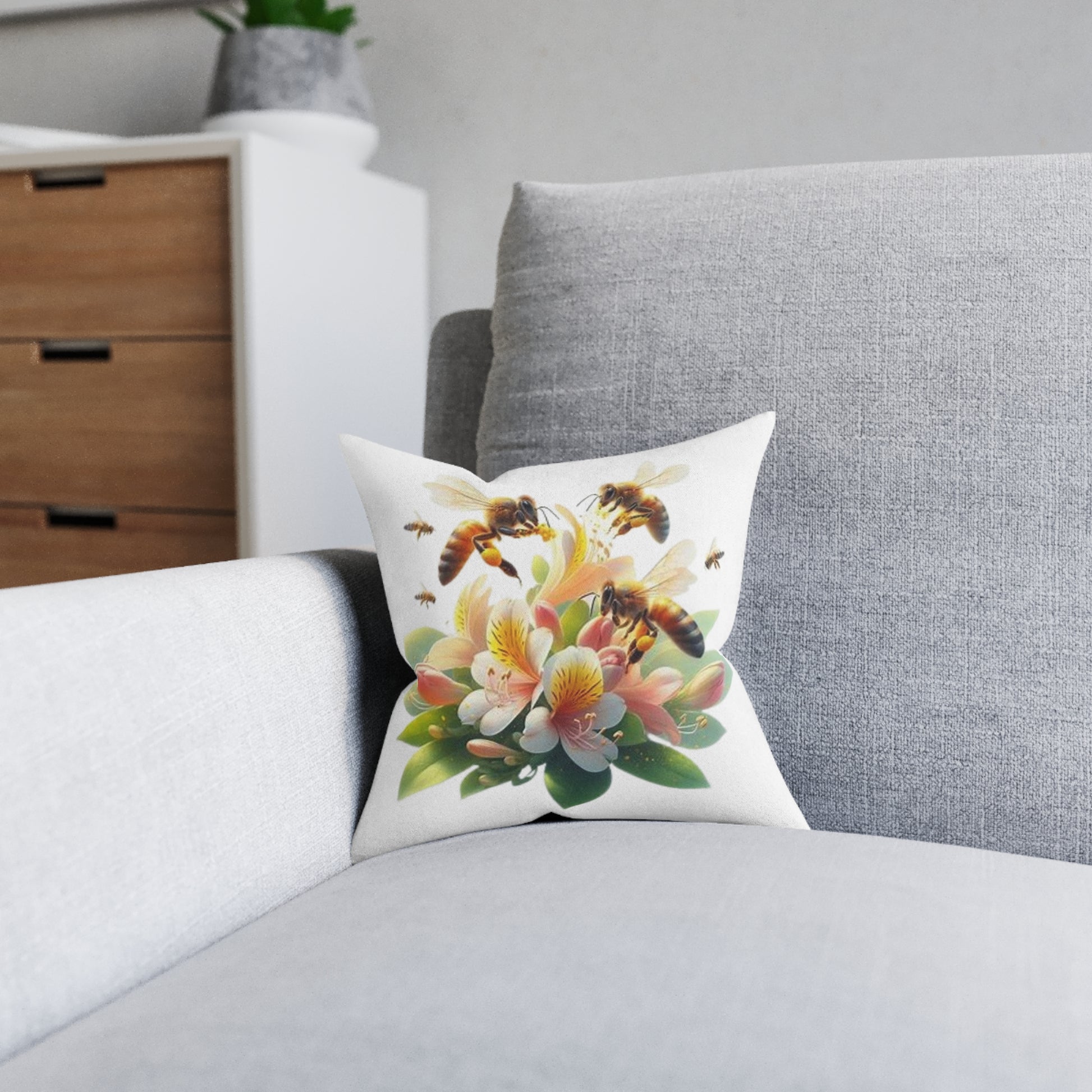 Shop our Bee Flower Square Pillow collection designs.