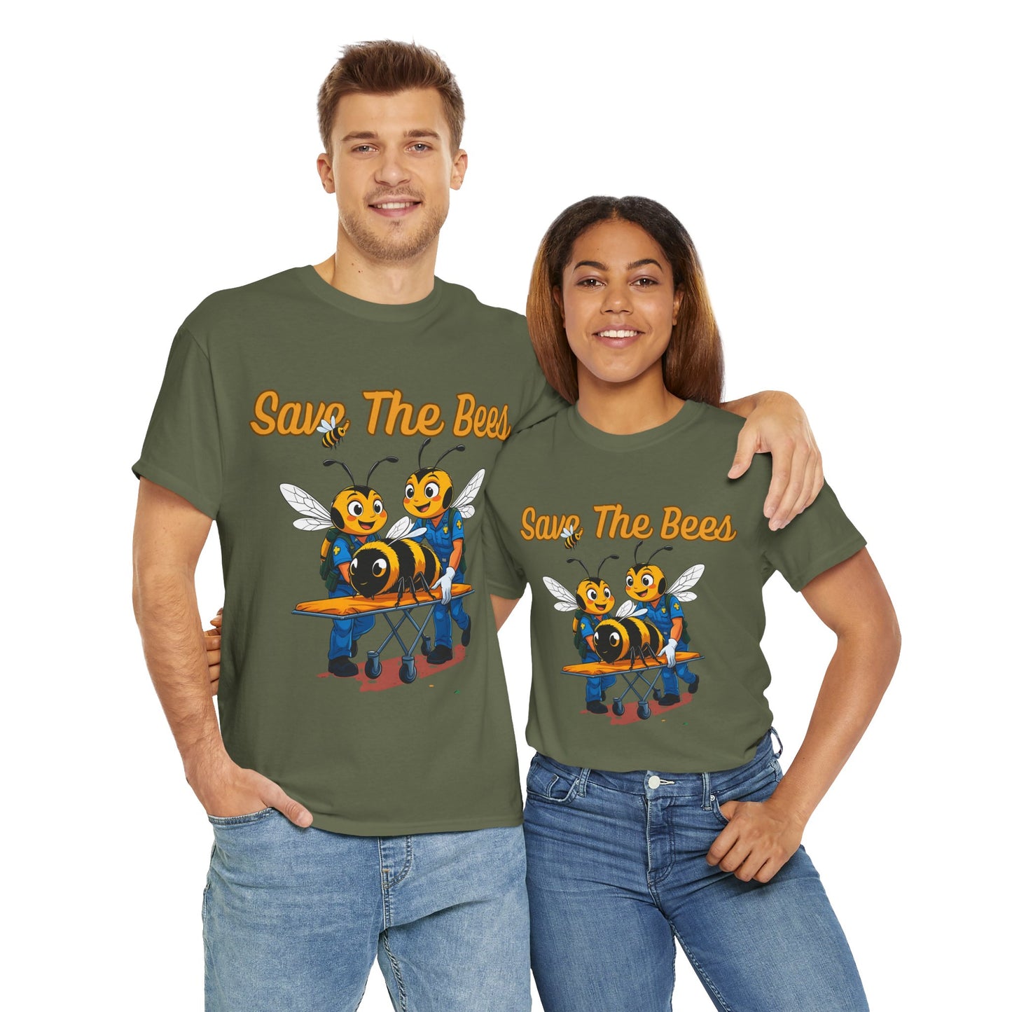 Save The Bees Unisex Cotton Tee, Eco-Friendly Fashion, Bee Conservation Shirt, Nature Lover Gift, Casual Summer Tee