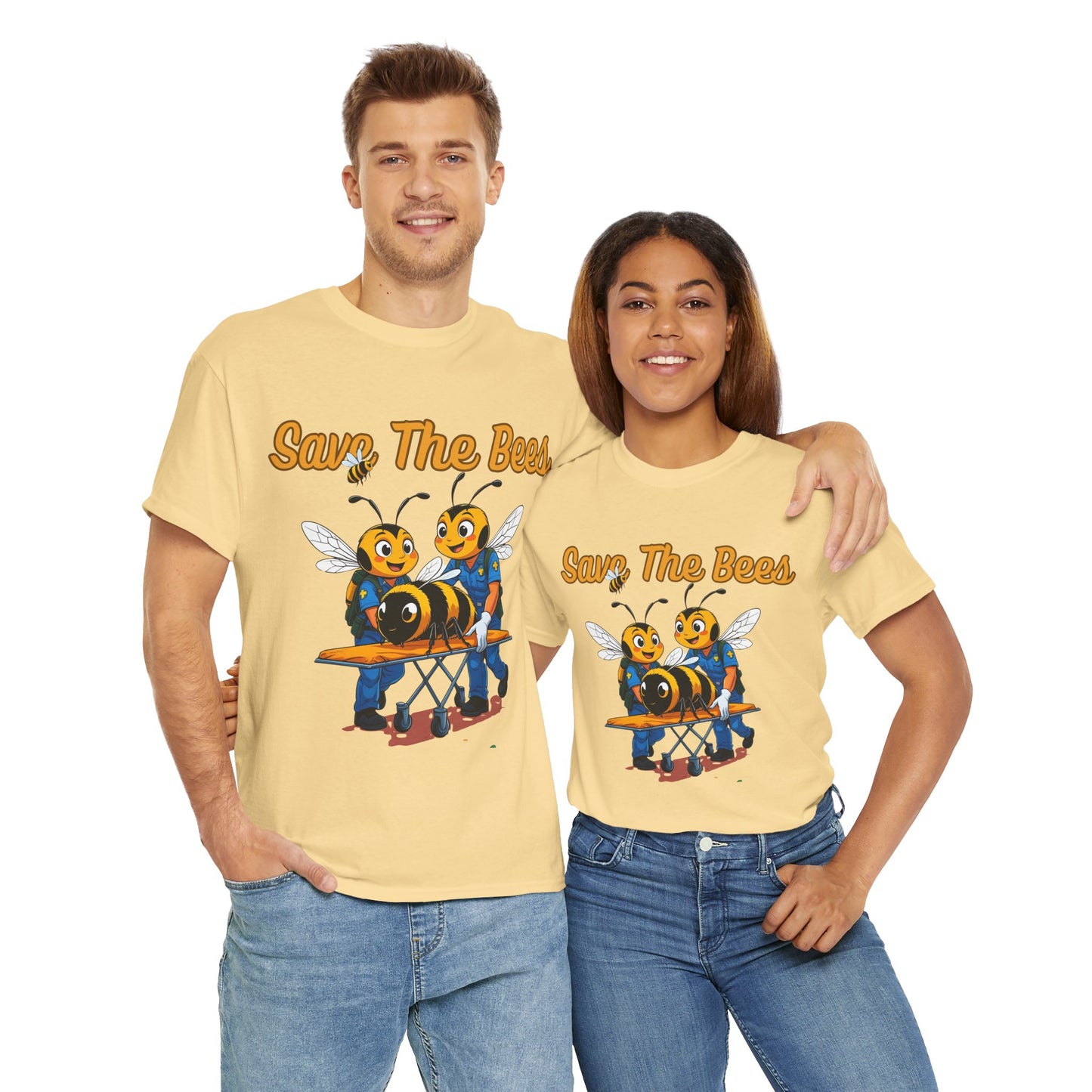 Save The Bees Unisex Cotton Tee, Eco-Friendly Fashion, Bee Conservation Shirt, Nature Lover Gift, Casual Summer Tee