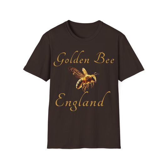 This Golden Bee England T-Shirt exudes a classic and elegant vibe, perfect for those who appreciate British heritage and style. It is versatile and can be worn for casual outings or dressed up for special occasions. Ideal for those who love England, bees, or timeless fashion.