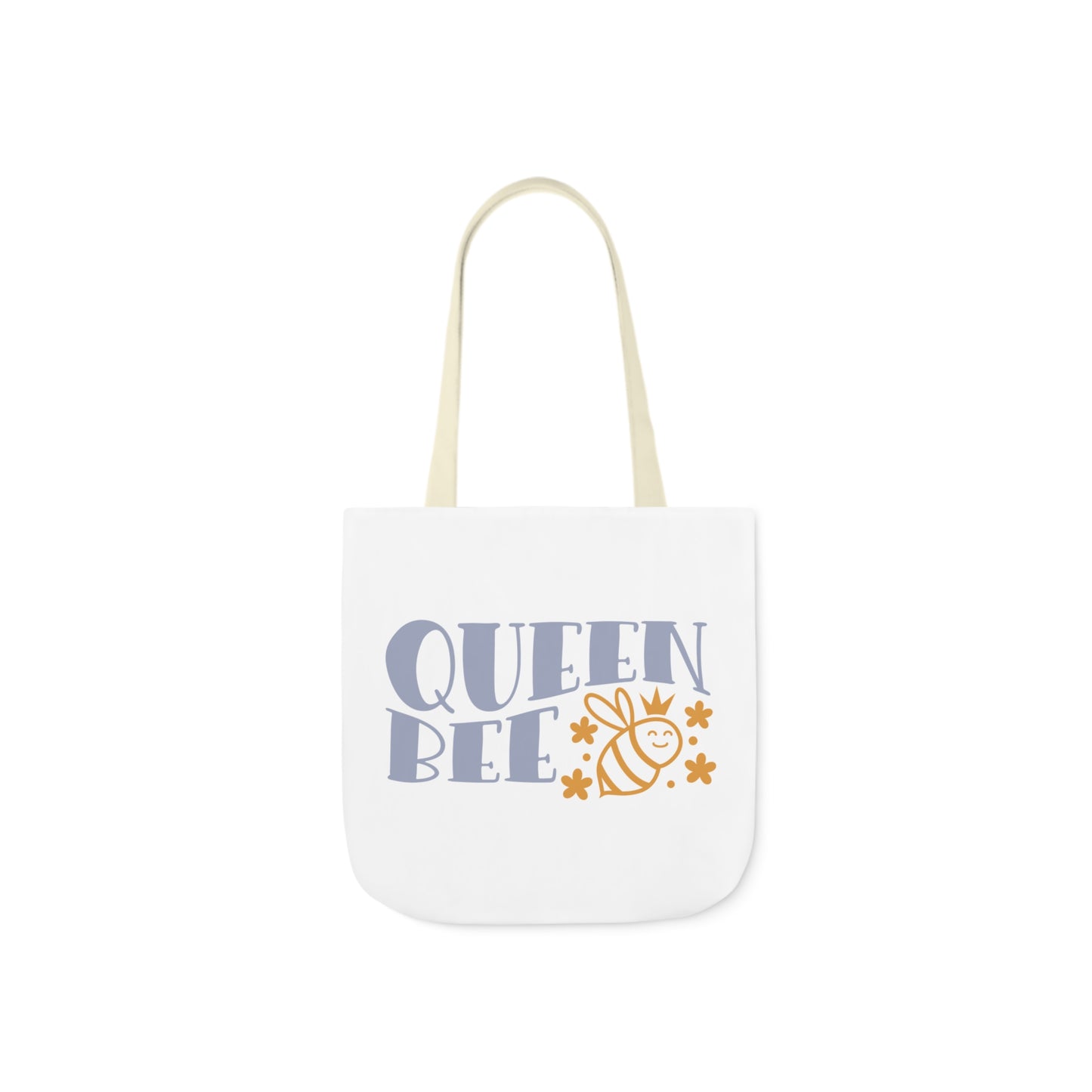 Queen Bee Canvas Tote Bag with Colorful Straps