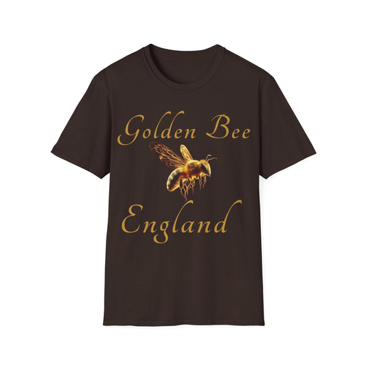 This Golden Bee England T-Shirt exudes a classic and elegant vibe, perfect for those who appreciate British heritage and style. It is versatile and can be worn for casual outings or dressed up for special occasions. Ideal for those who love England, bees, or timeless fashion.
