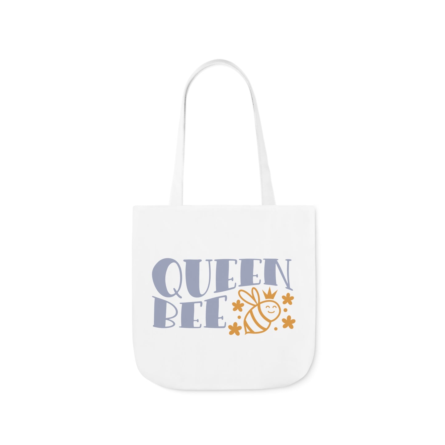 Queen Bee Canvas Tote Bag with Colorful Straps