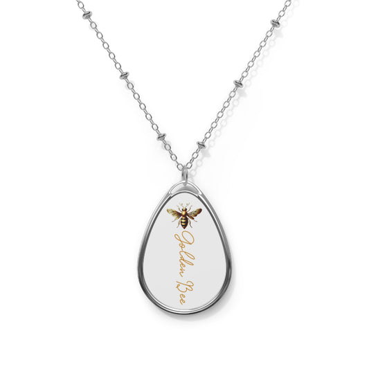 Golden Bee Oval Necklace