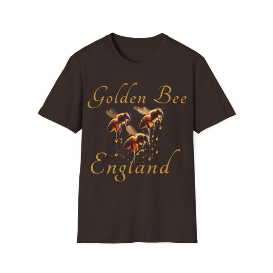 This Golden Bee England T-Shirt exudes a classic and elegant vibe, perfect for those who appreciate British heritage and style. It is versatile and can be worn for casual outings or dressed up for special occasions. Ideal for those who love England, bees, or timeless fashion.