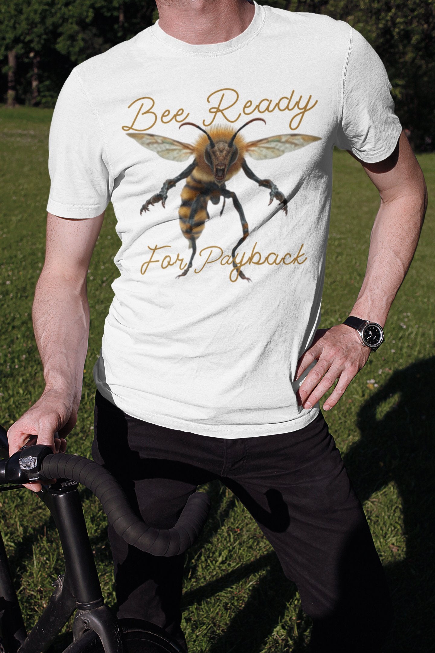 Halloween T Shirt white front bee ready