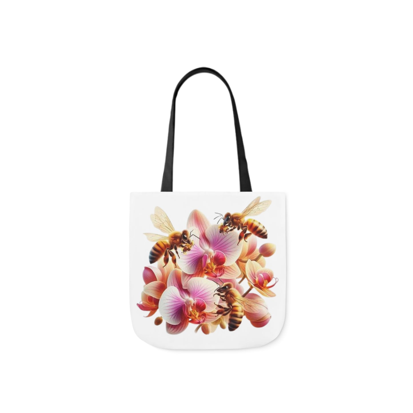 Floral Bee Canvas Tote Bag