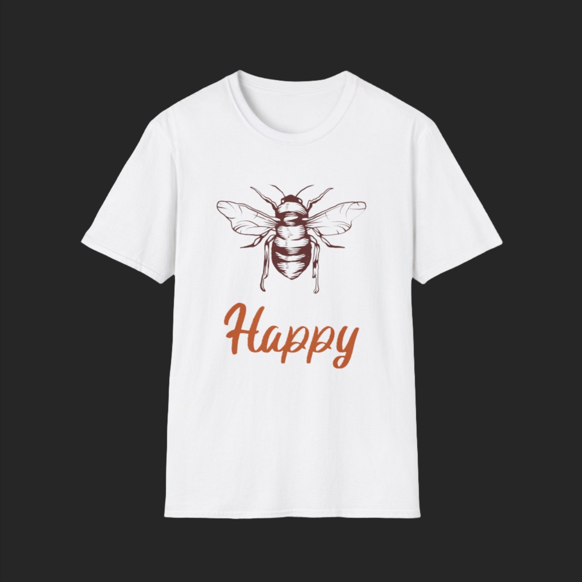 Bee Happy T-Shirt Bee themed products from CBBees.shop the worlds best bee themed store