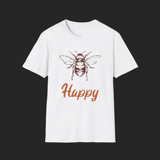 Bee Happy T-Shirt Bee themed products from CBBees.shop the worlds best bee themed store