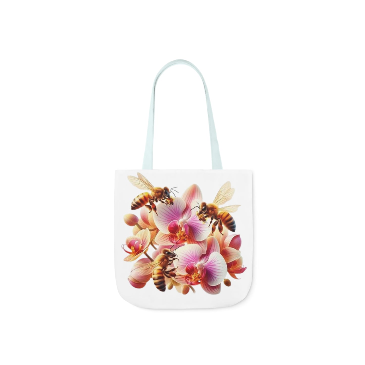 Floral Bee Canvas Tote Bag