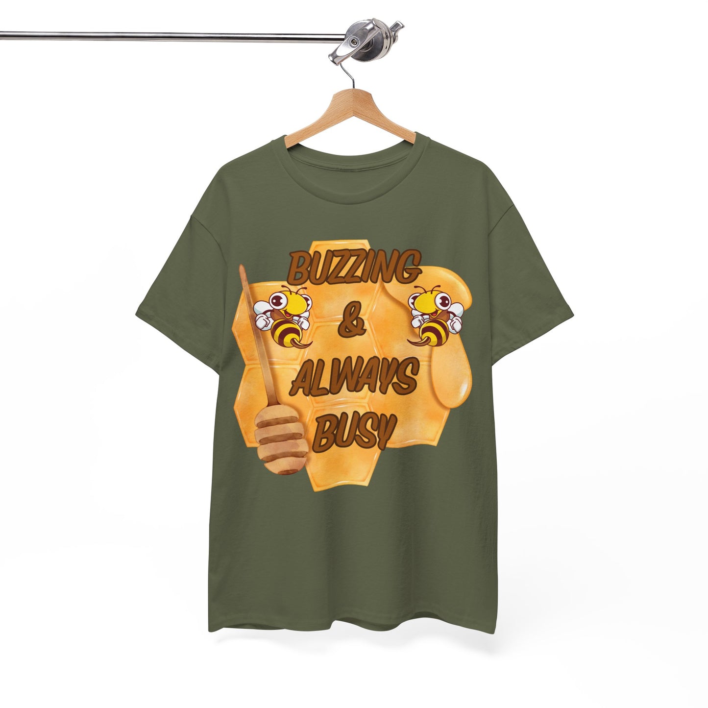 Buzzing & Always Busy Tee - Fun Unisex T-Shirt for Beekeepers, Nature Lovers, Gifts for Him/Her, Spring Celebrations, Sweet Honey Apparel