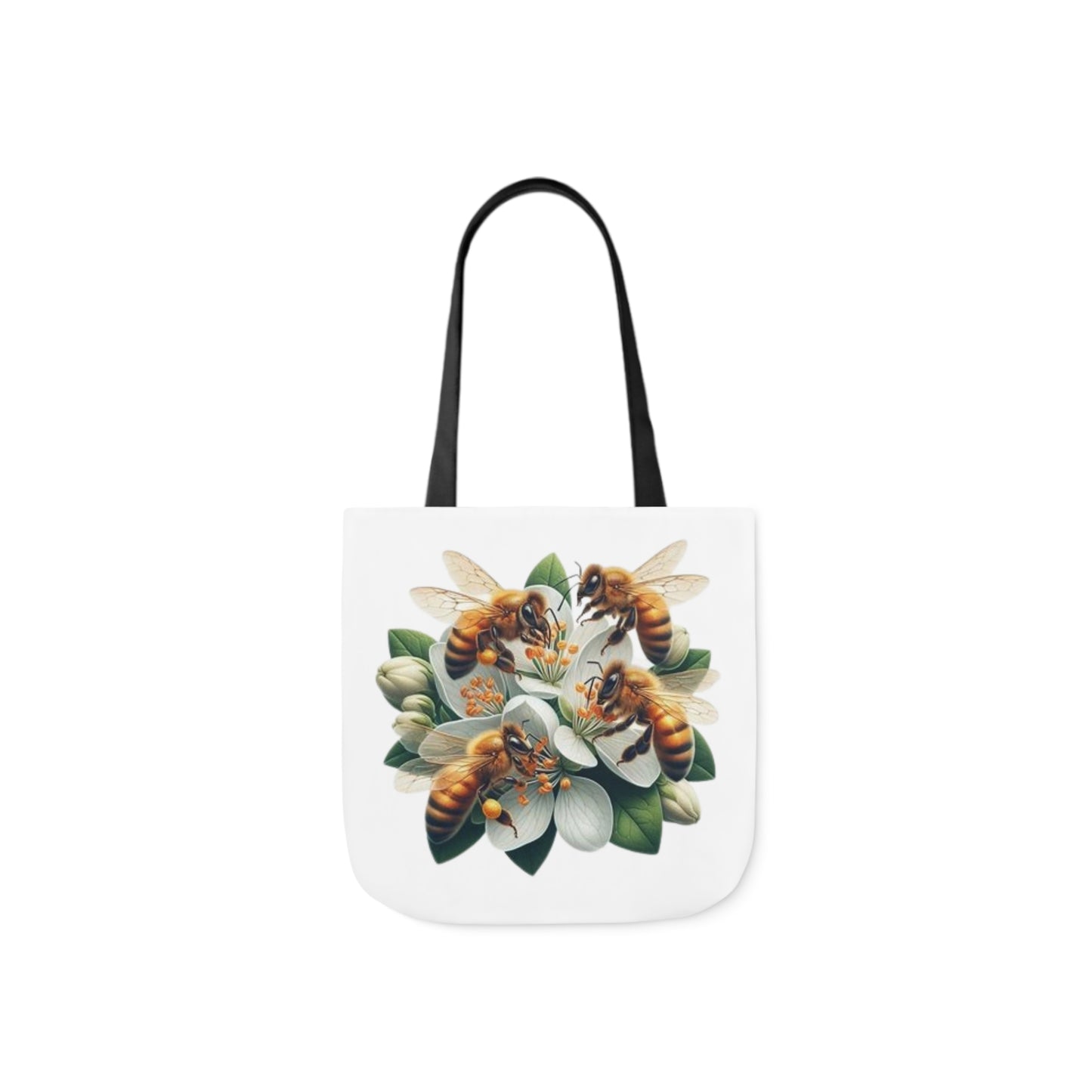 Bee Floral Canvas Tote Bag