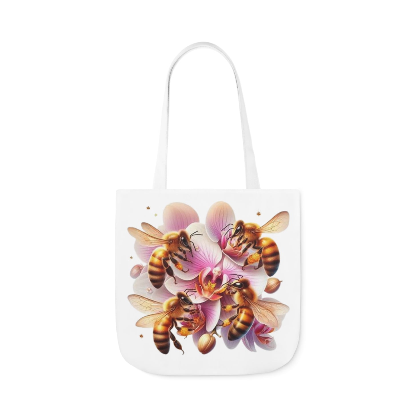 Bee & Orchid Canvas Tote Bag