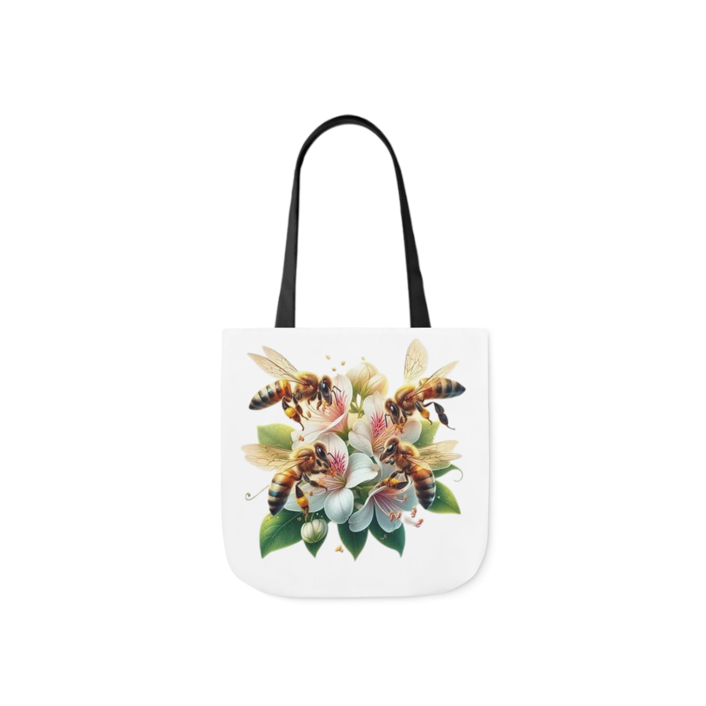 Floral Bee Canvas Tote Bag