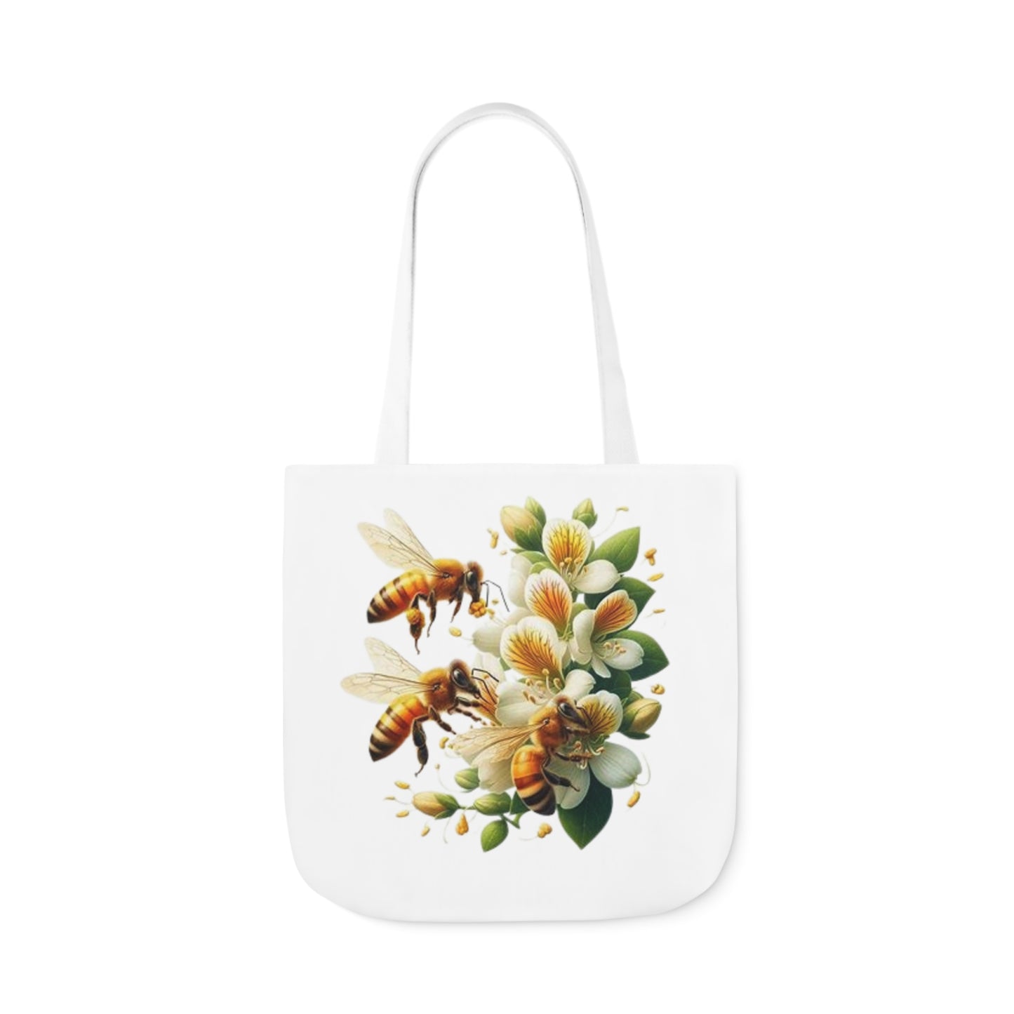 Floral Bee Canvas Tote Bag