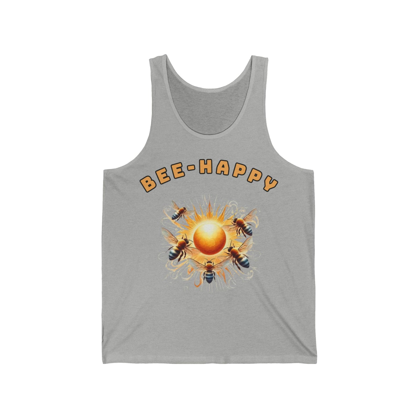 Bee Happy Tank Top logo From CBBees.shop The Worlds Best Bee Themed Product Store