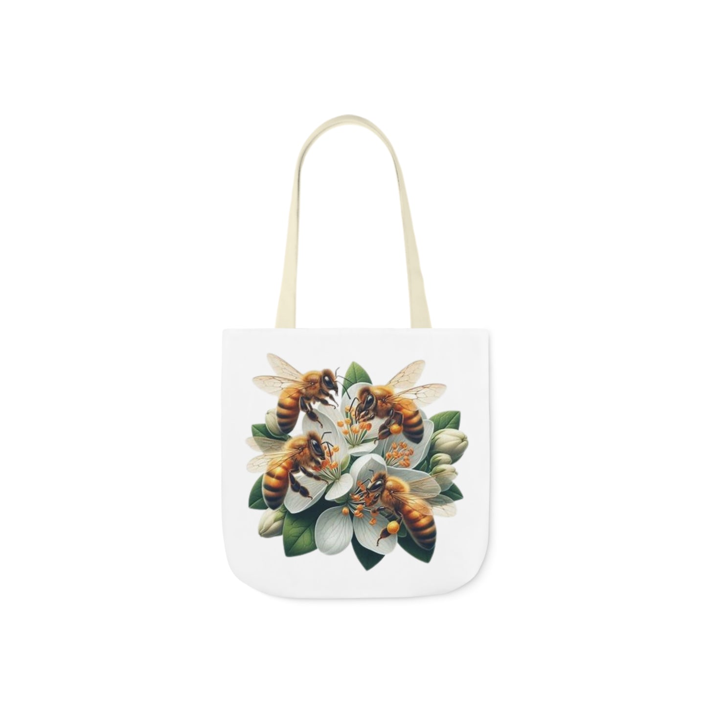 Bee Floral Canvas Tote Bag