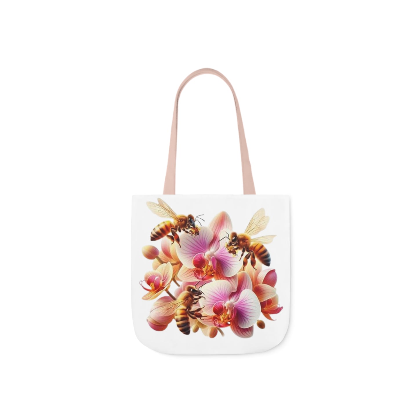 Floral Bee Canvas Tote Bag