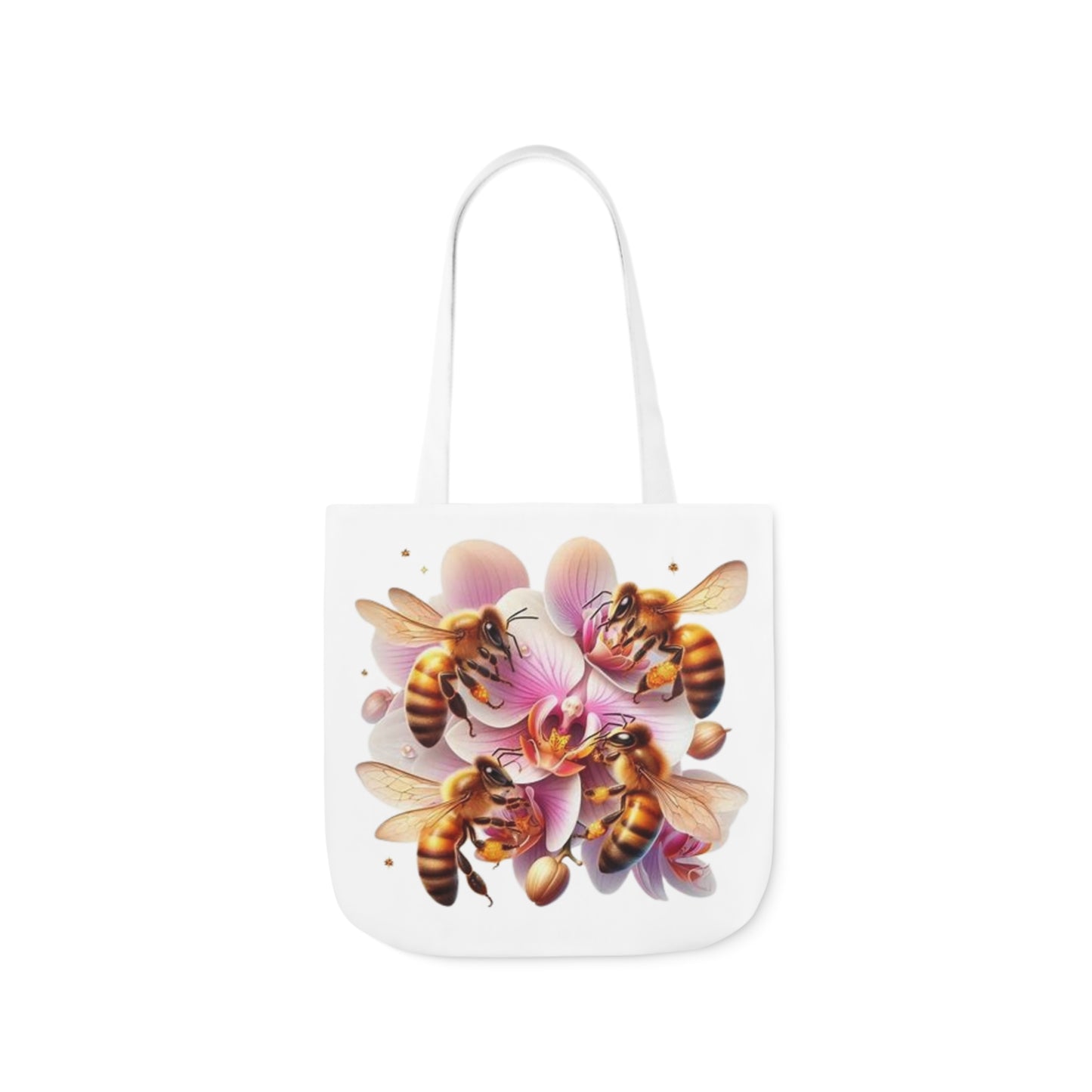 Bee & Orchid Canvas Tote Bag