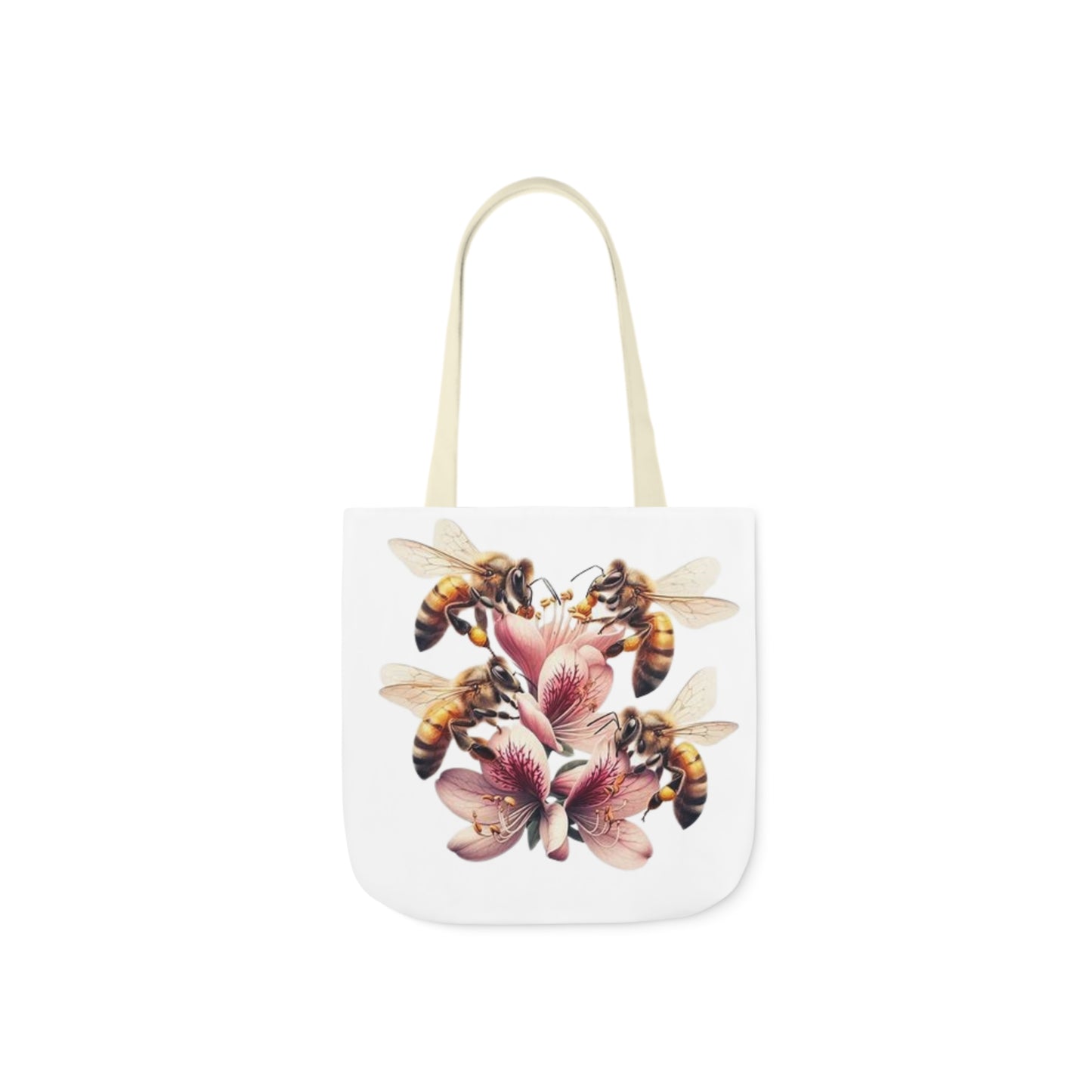 Floral Bee Canvas Tote Bag