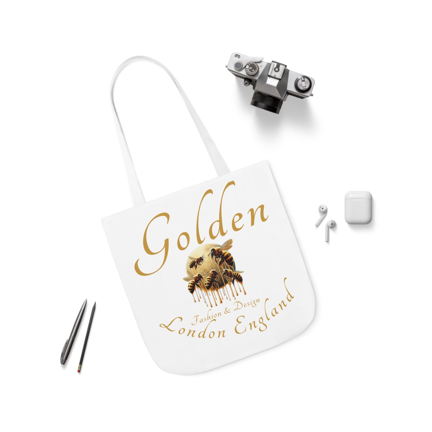 Golden Bee Canvas Tote Bag