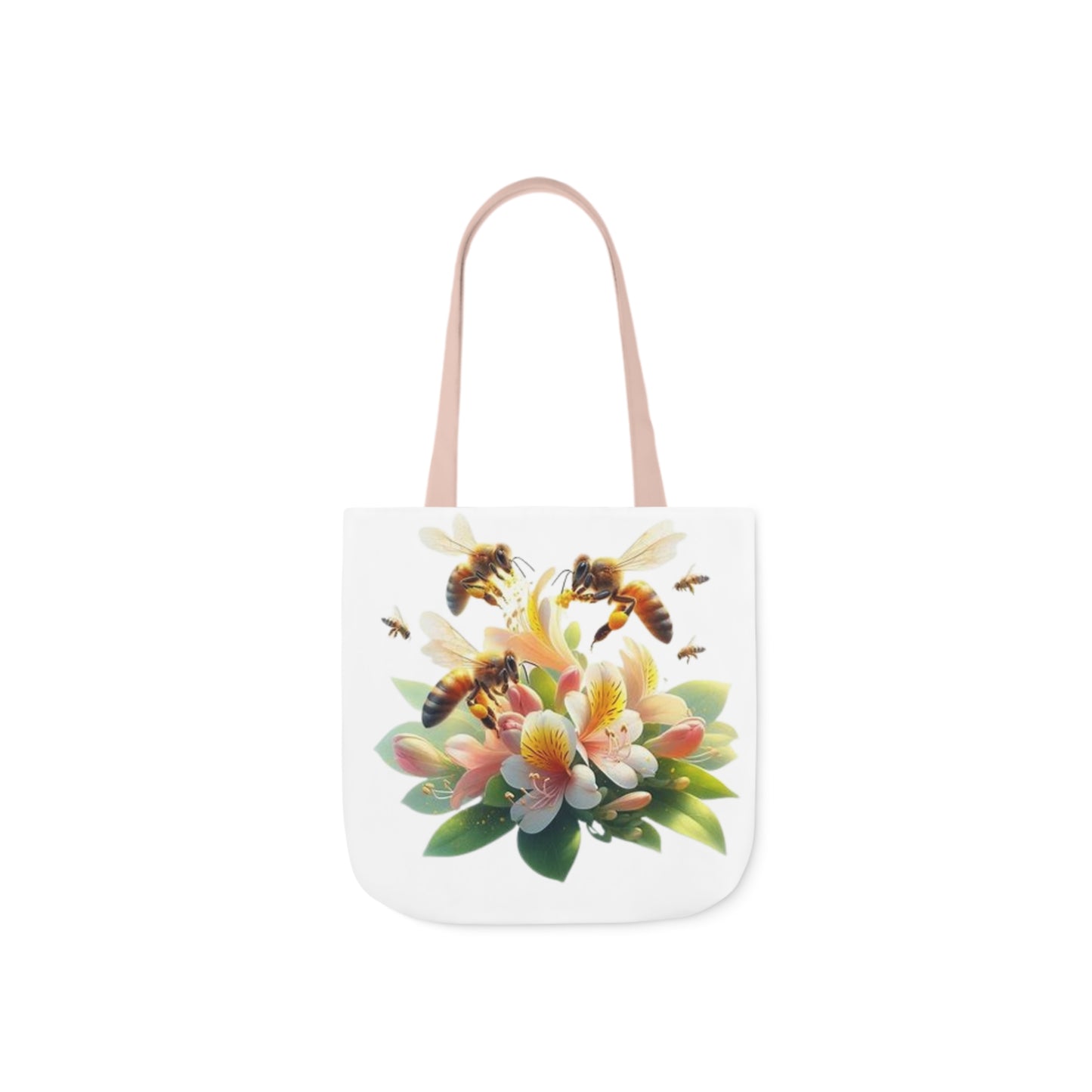 Floral Bee Canvas Tote Bag