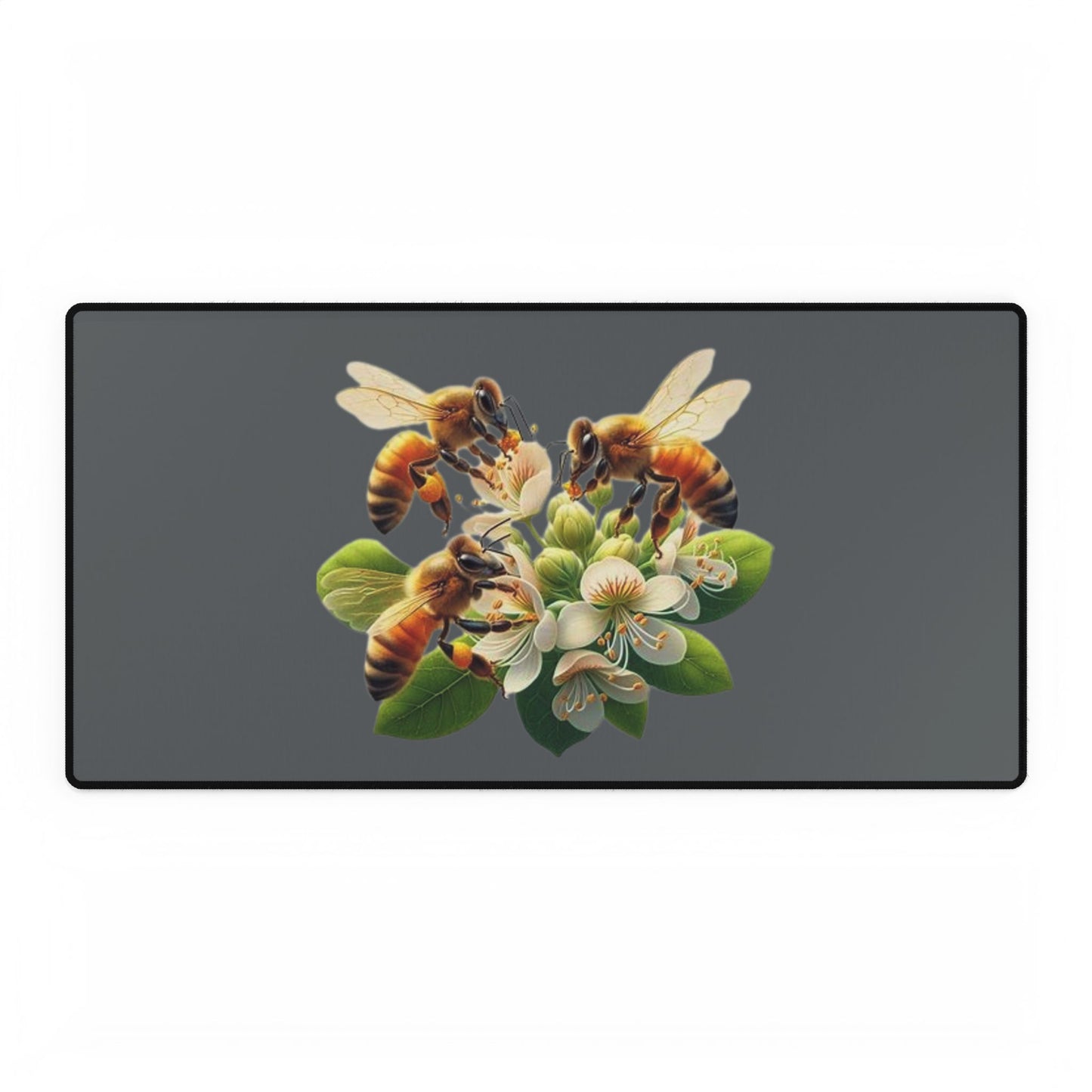 Bee Floral Desk Mat logo From CBBees.shop The Worlds Best Bee Themed Product Store