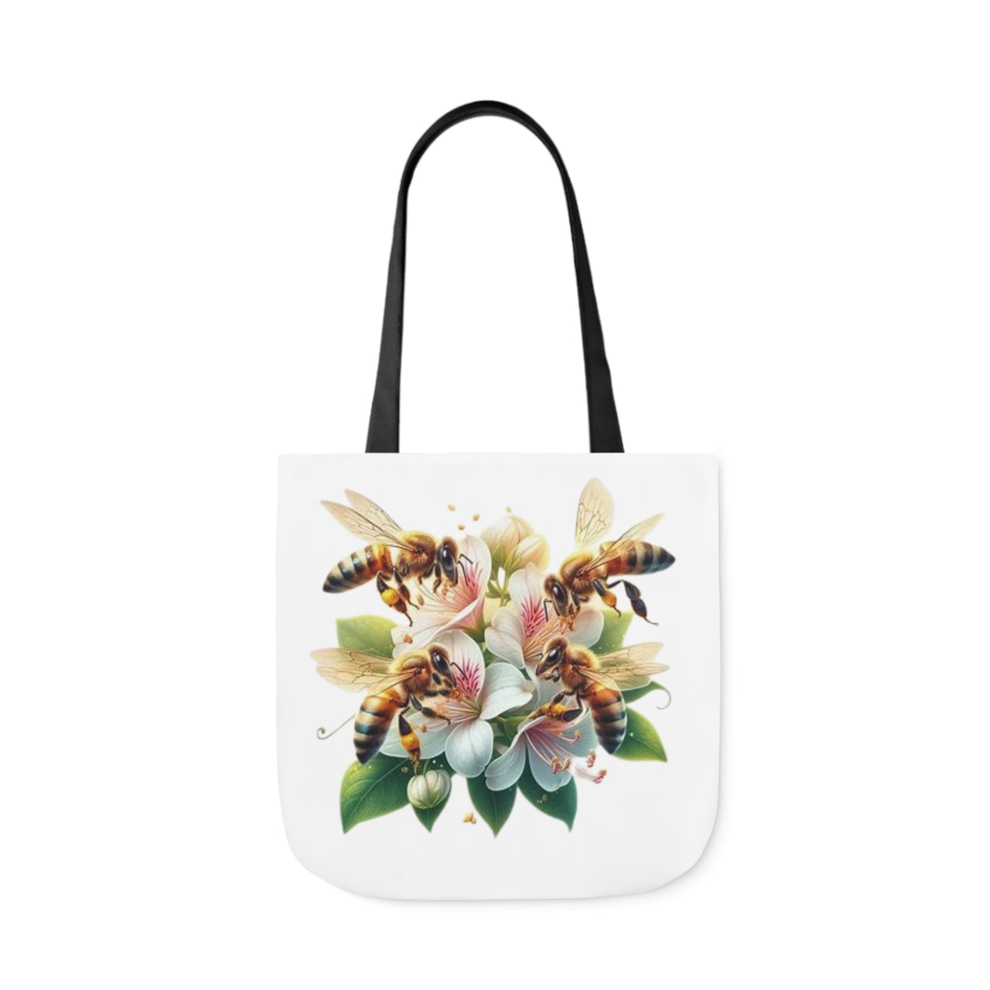 Floral Bee Canvas Tote Bag