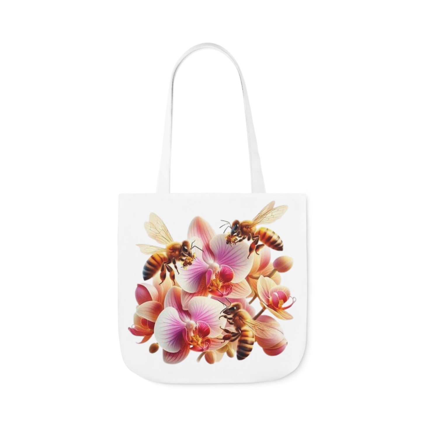 Floral Bee Canvas Tote Bag