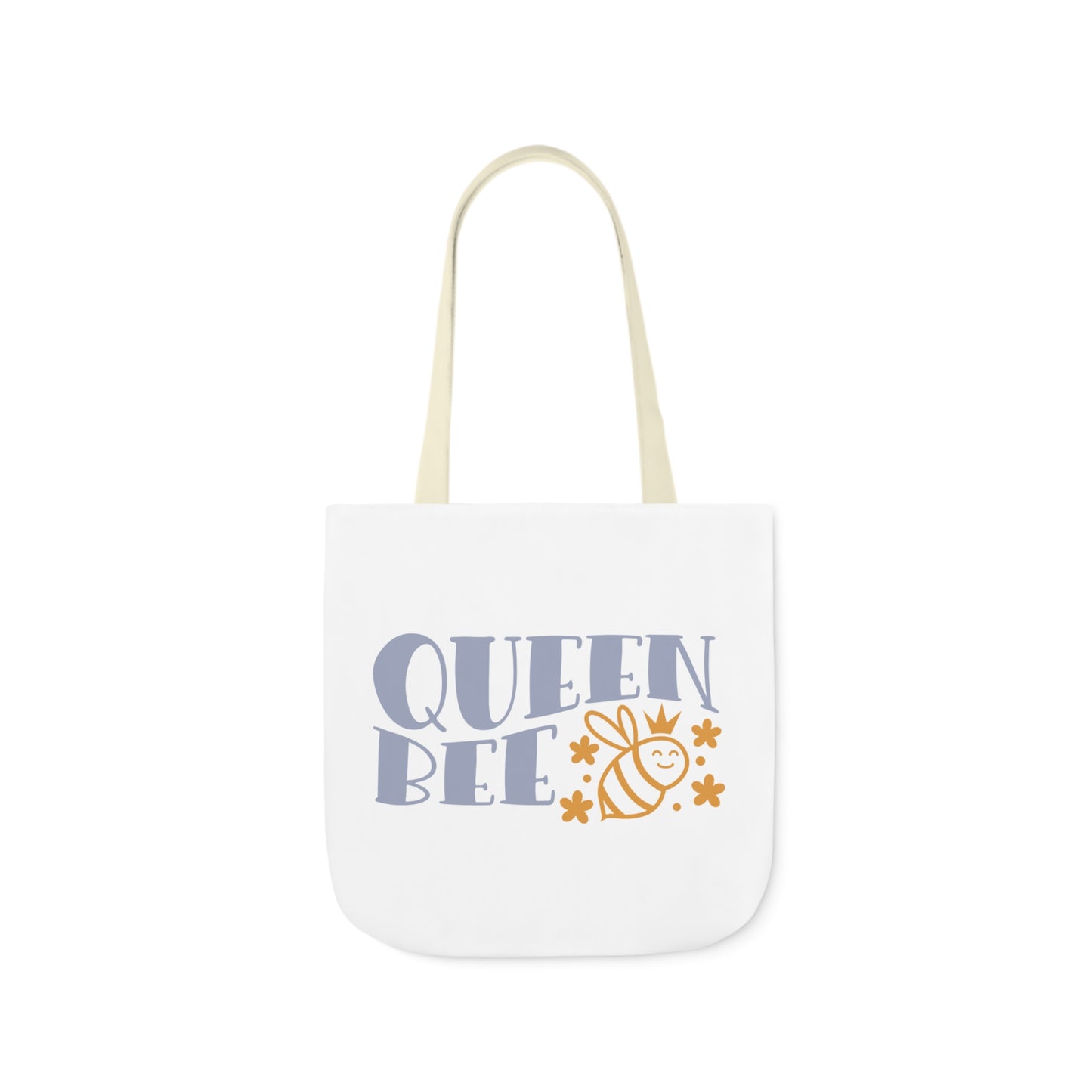 Queen Bee Canvas Tote Bag with Colorful Straps