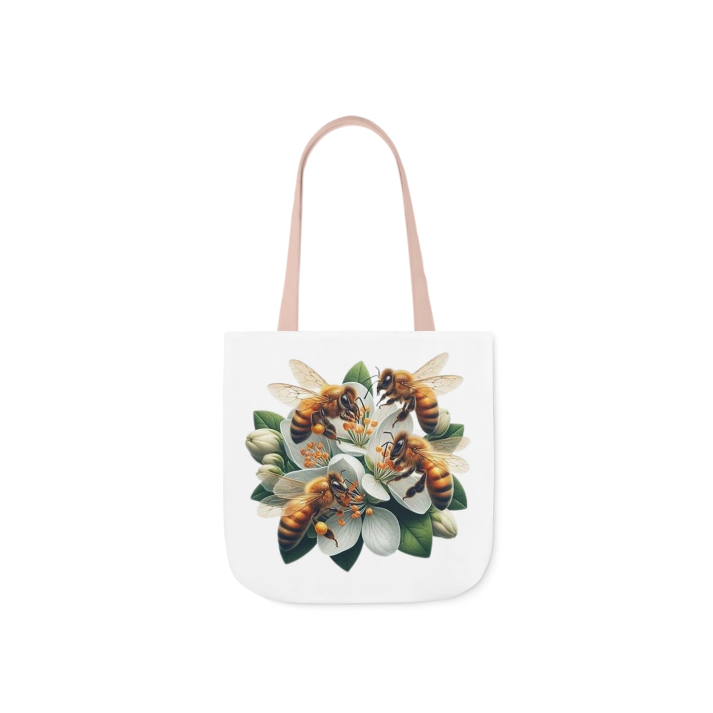 Bee Floral Canvas Tote Bag