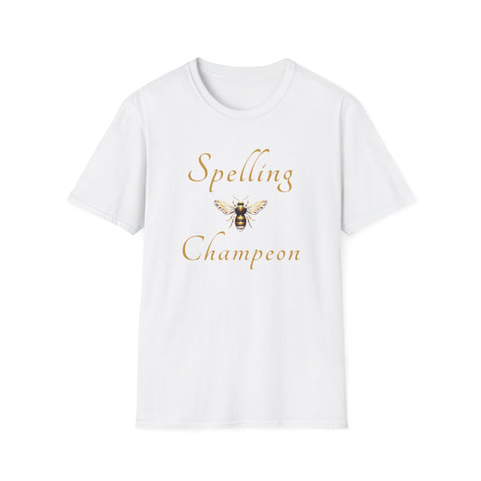 A fun spelling bee themed t-shirt perfect for anyone who loves words and competition. This soft and comfortable unisex t-shirt is made with high-quality ring-spun cotton, making it a great everyday shirt for casual wear. It's a great gift for students, teachers, and spelling enthusiasts. Ideal for back to school, spelling bee competitions, and National Dictionary Day.