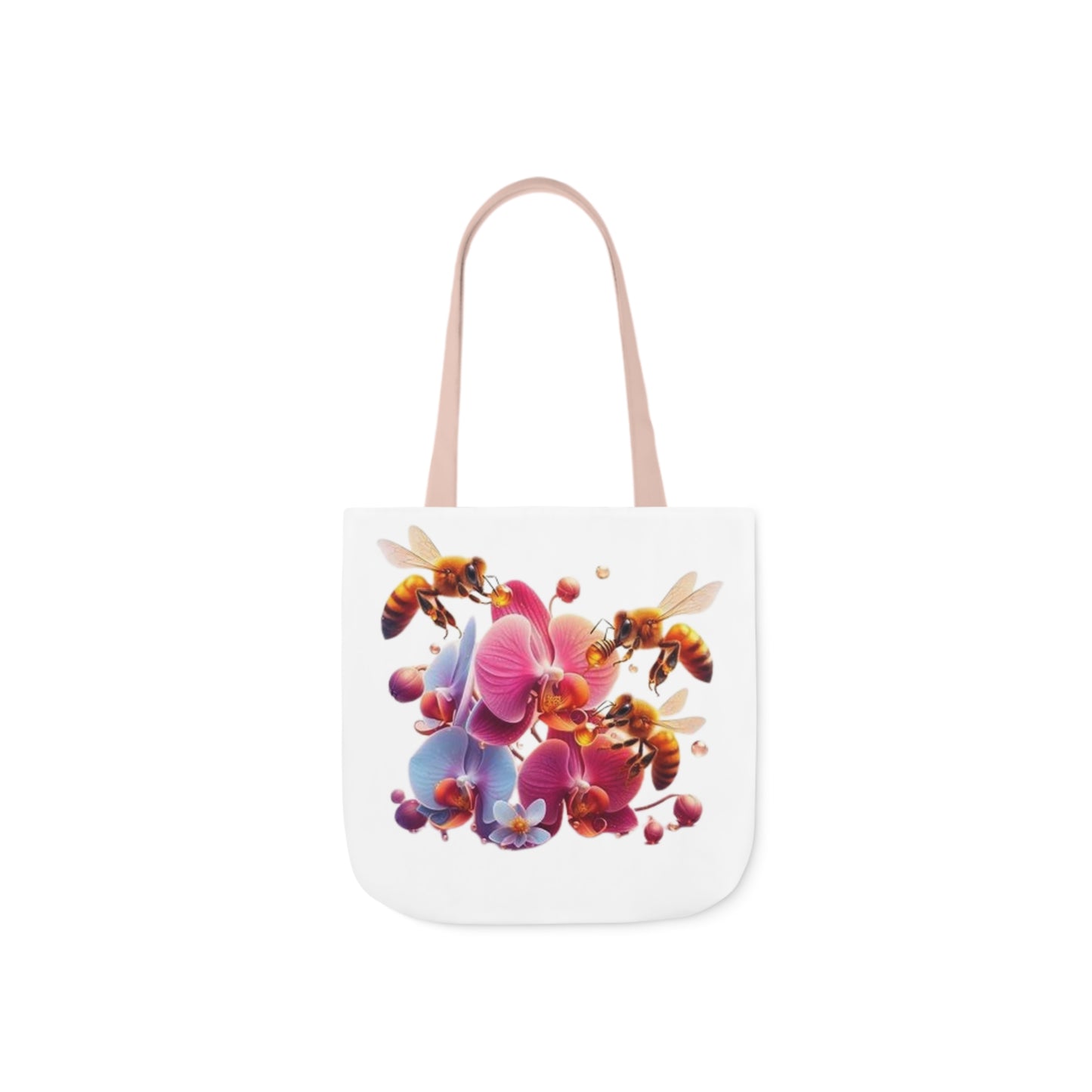 Floral Bee Canvas Tote Bag