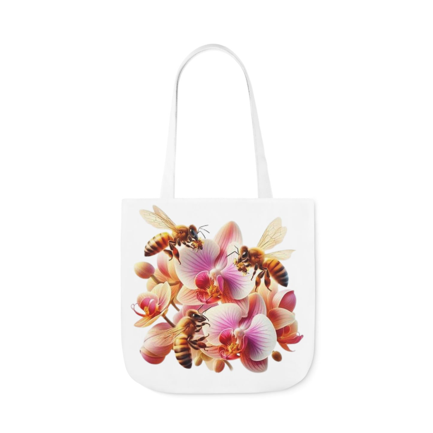 Floral Bee Canvas Tote Bag