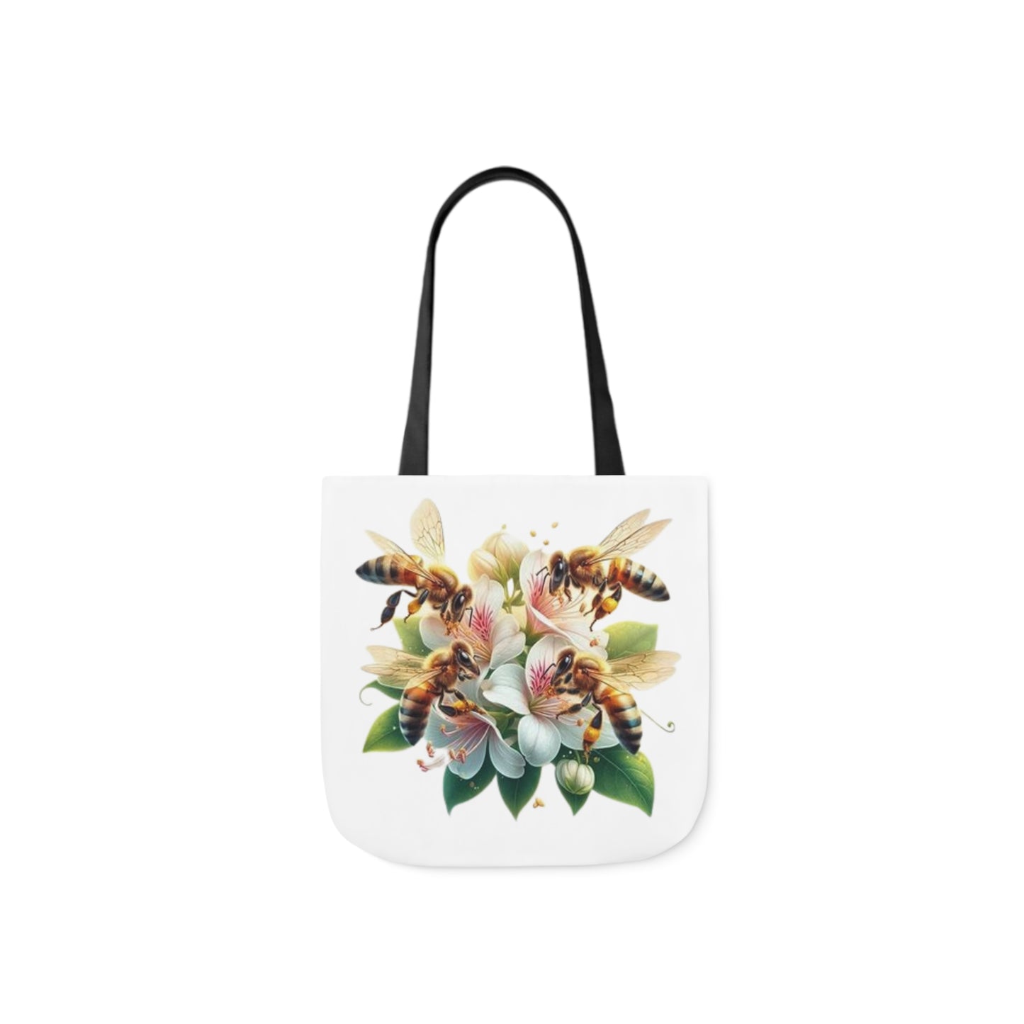 Floral Bee Canvas Tote Bag