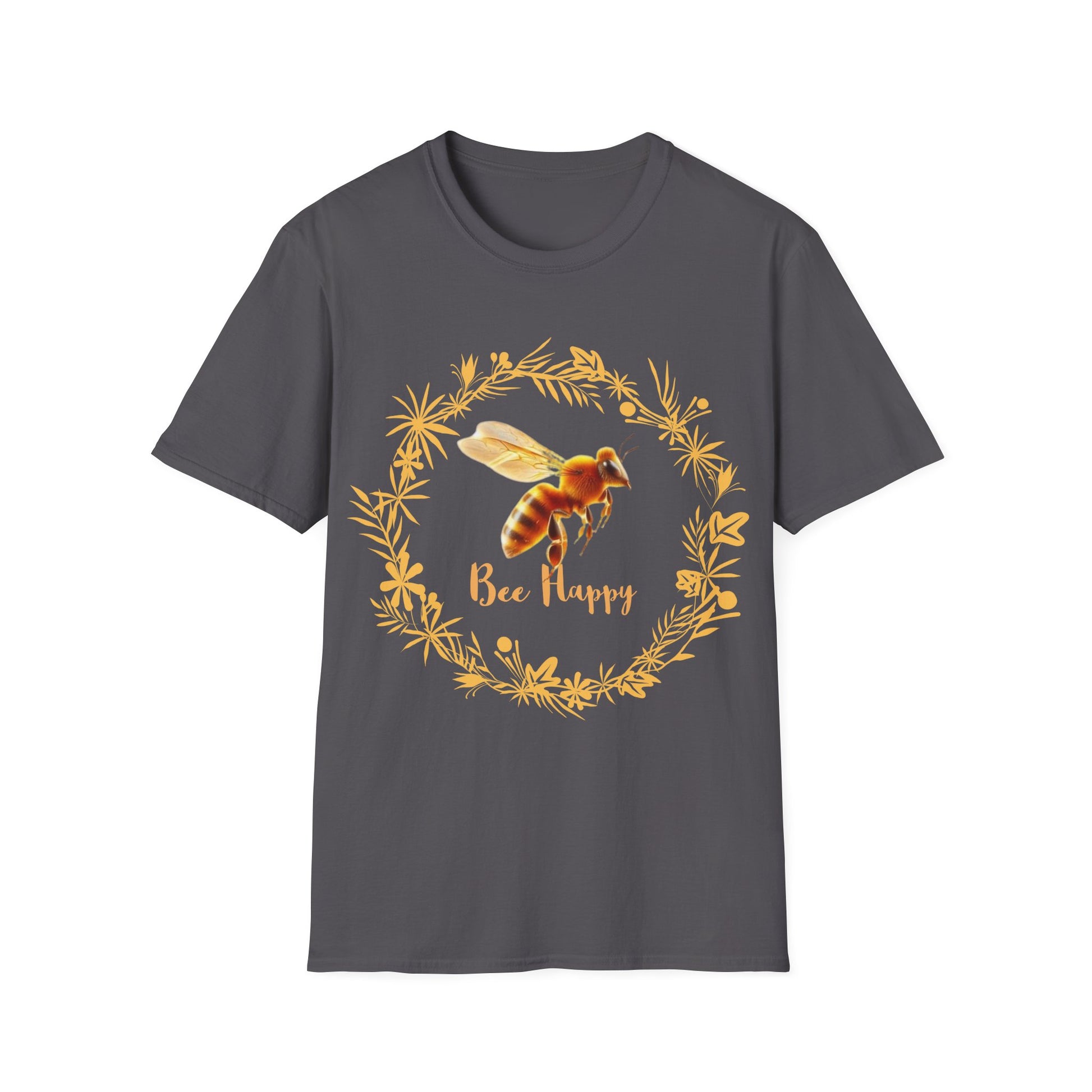 Bee Happy T-Shirt logo From CBBees.shop The Worlds Best Bee Themed Product Store