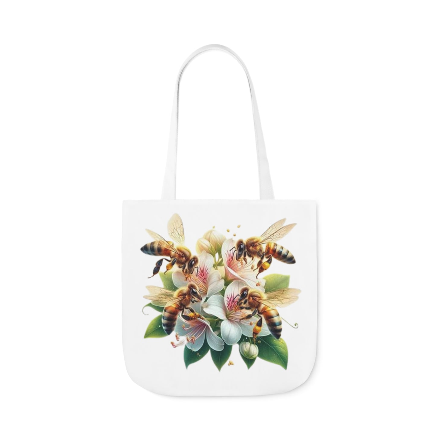 Floral Bee Canvas Tote Bag