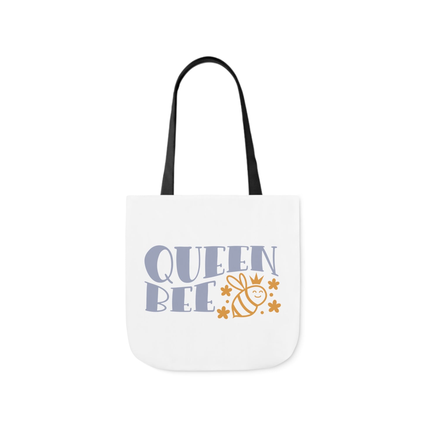 Queen Bee Canvas Tote Bag with Colorful Straps