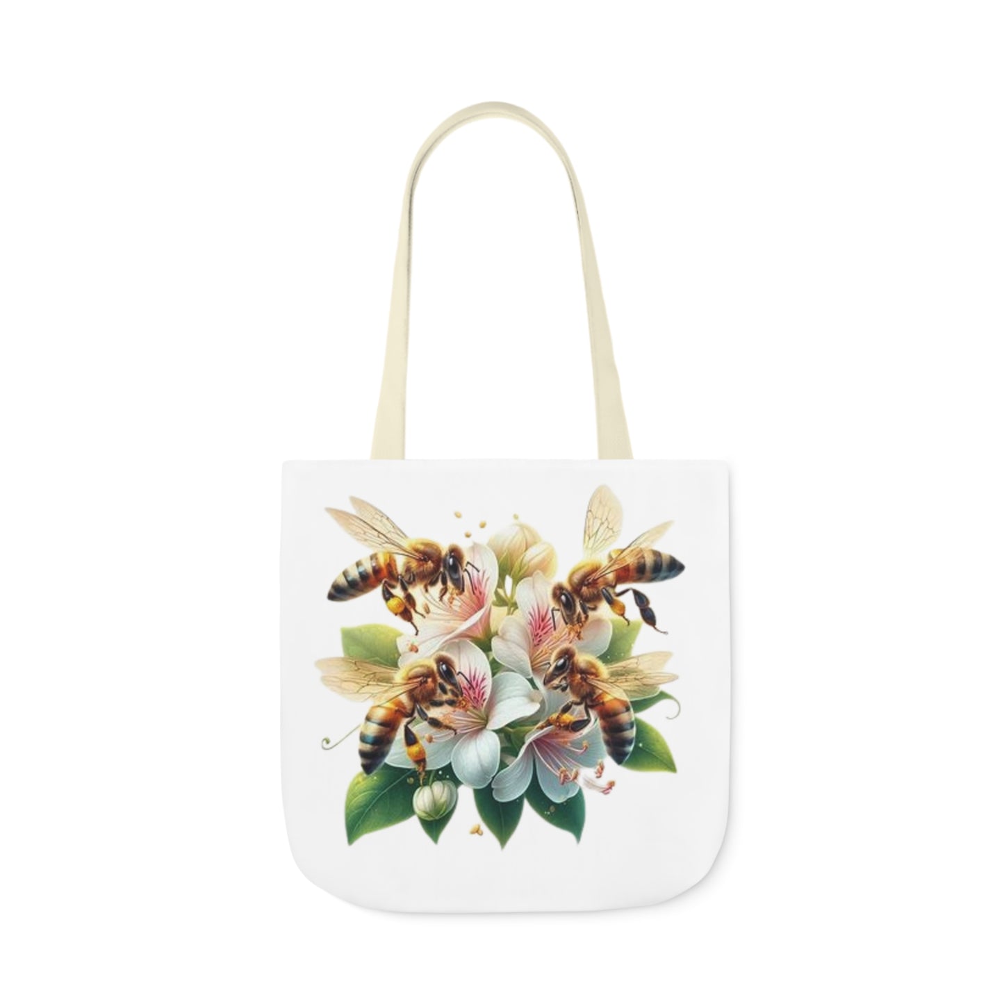 Floral Bee Canvas Tote Bag