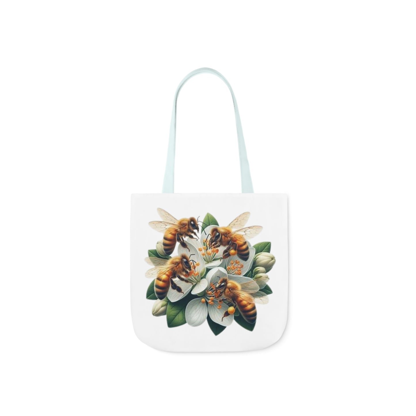 Bee Floral Canvas Tote Bag