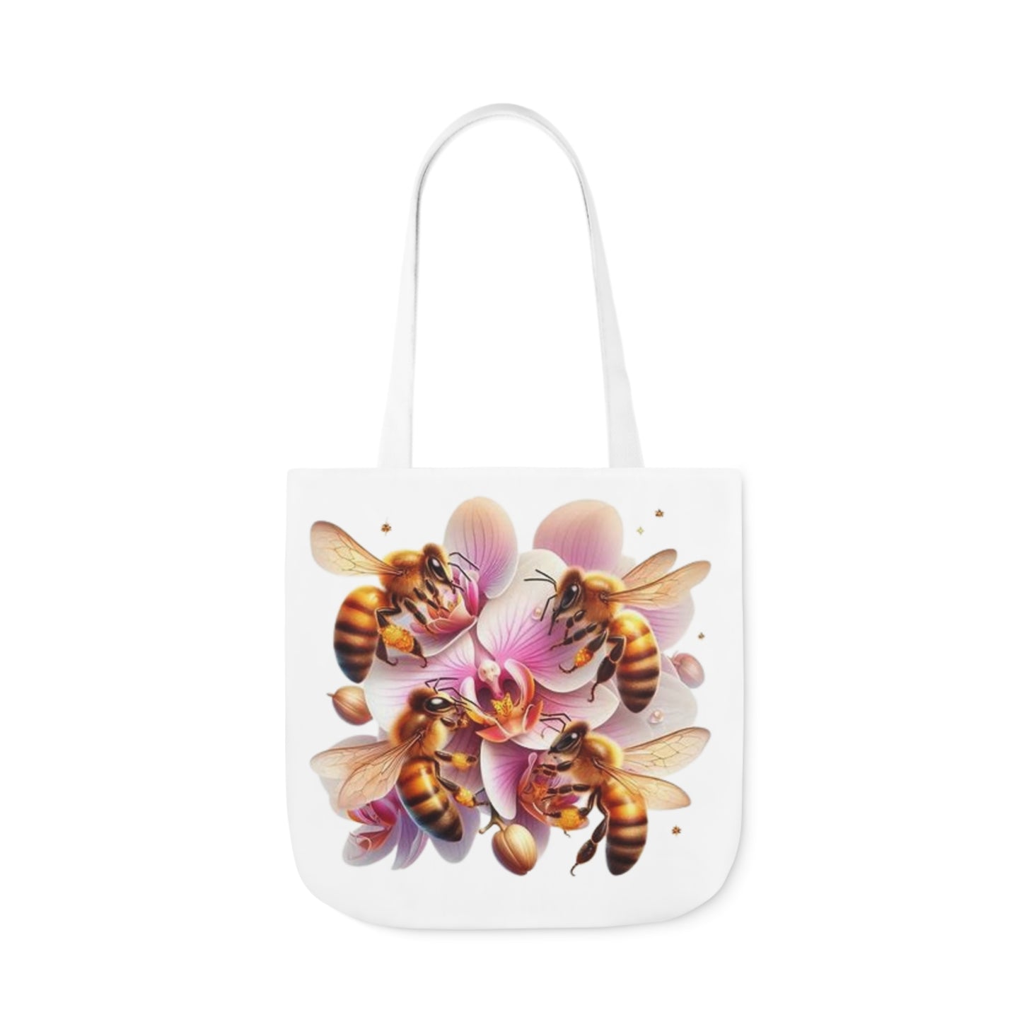 Bee & Orchid Canvas Tote Bag