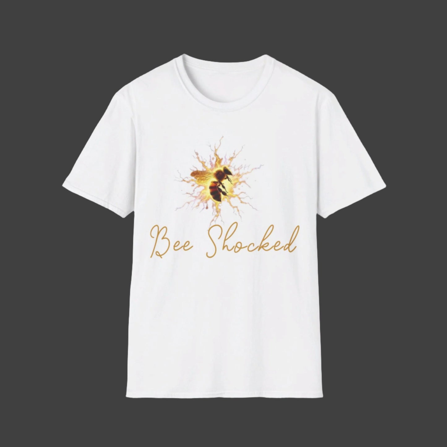 Bee Shocked T Shirt from CBBees.shop the worlds best bee themed product store