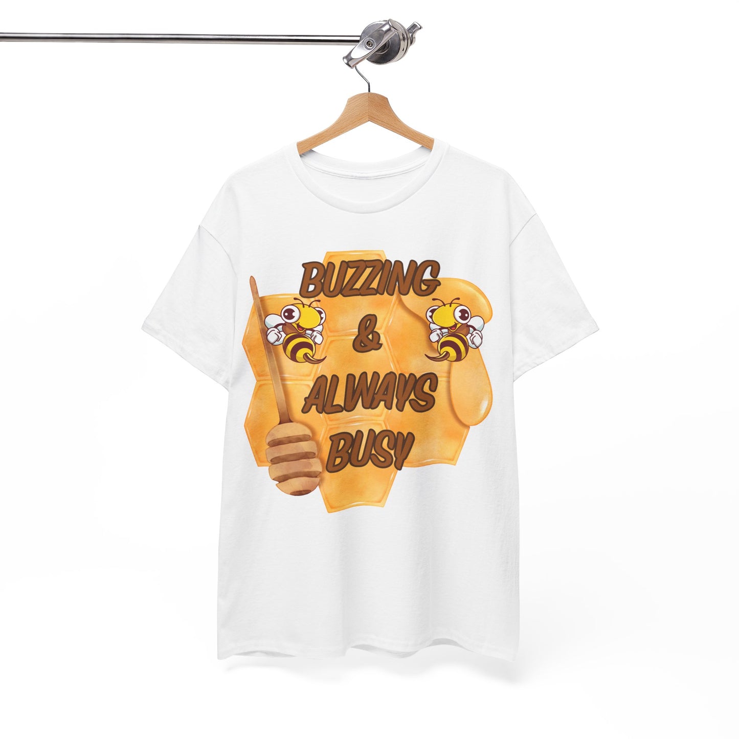 Buzzing & Always Busy Tee - Fun Unisex T-Shirt for Beekeepers, Nature Lovers, Gifts for Him/Her, Spring Celebrations, Sweet Honey Apparel
