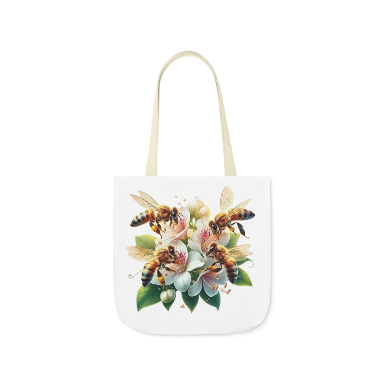 Floral Bee Canvas Tote Bag