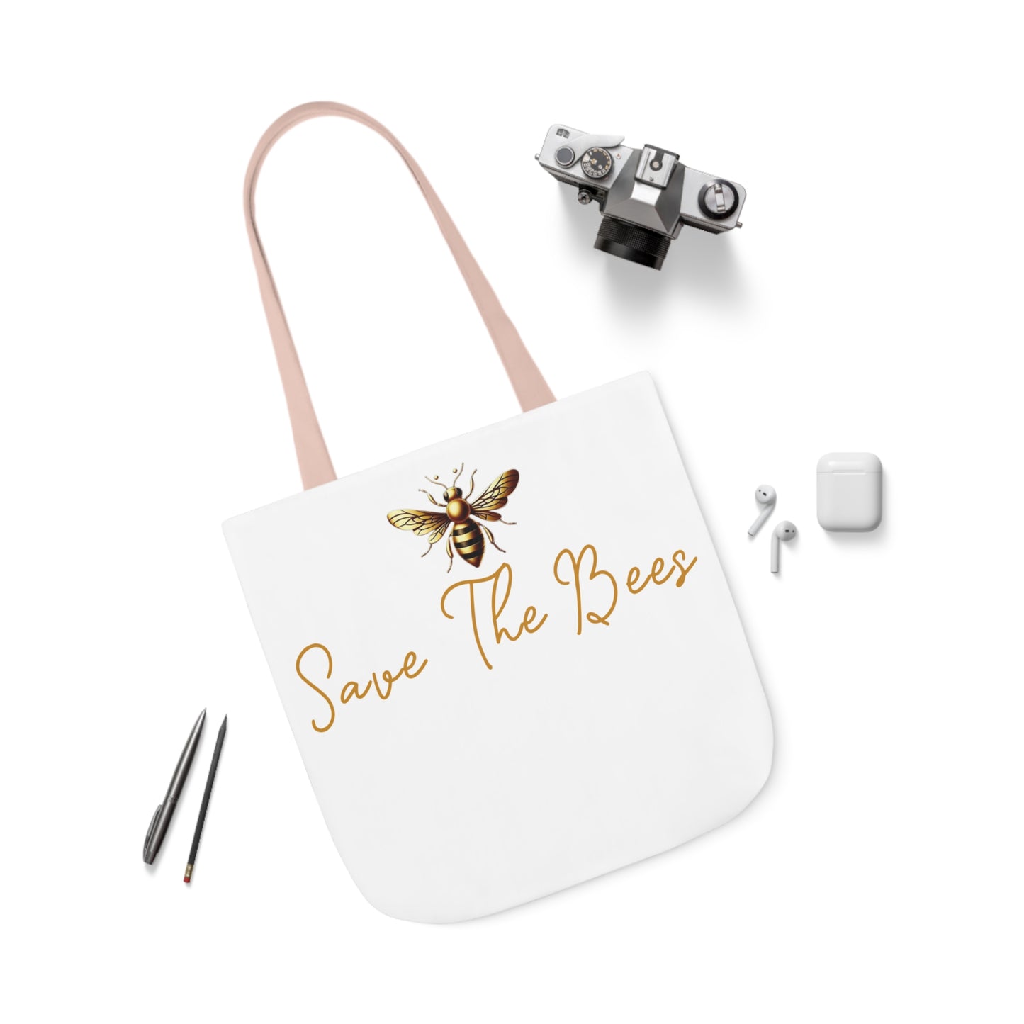 Canvas Tote Bag - Eco-Friendly 'Save The Bees' Design