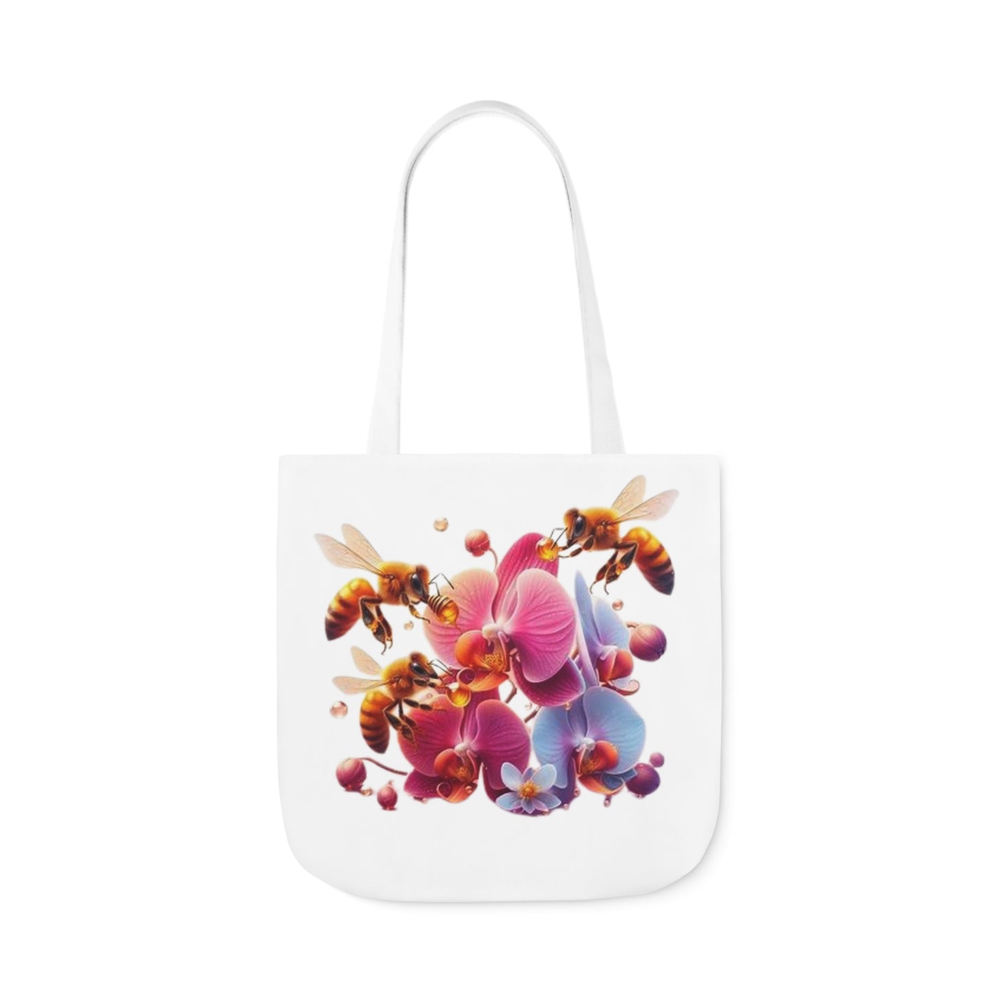 Floral Bee Canvas Tote Bag