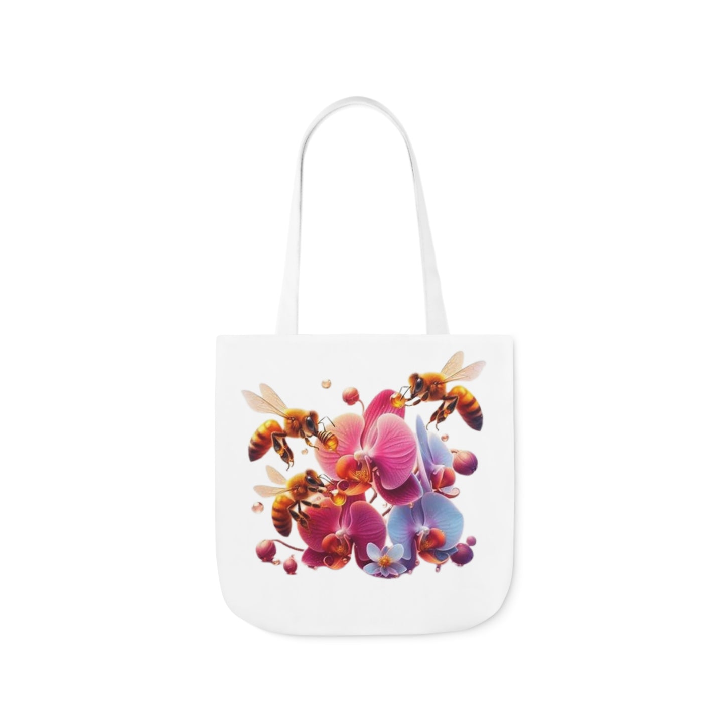 Floral Bee Canvas Tote Bag