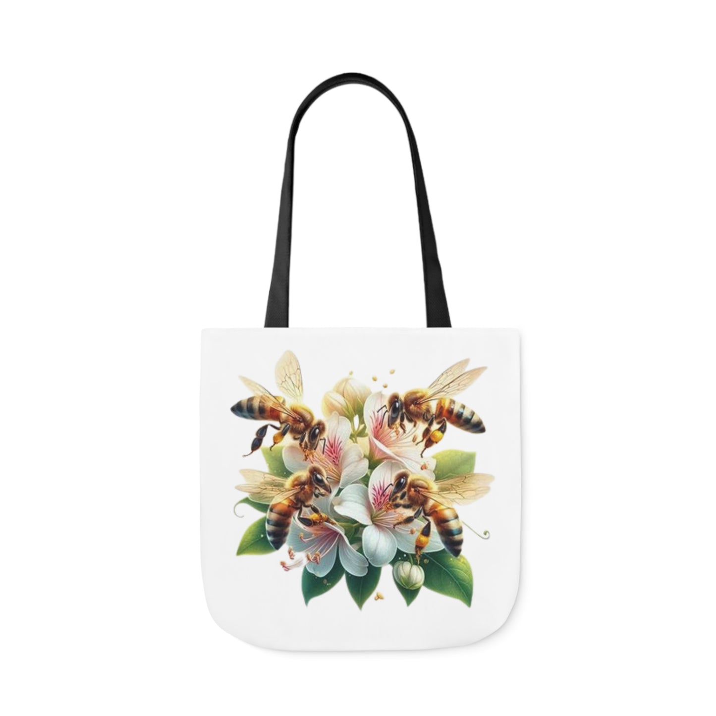 Floral Bee Canvas Tote Bag