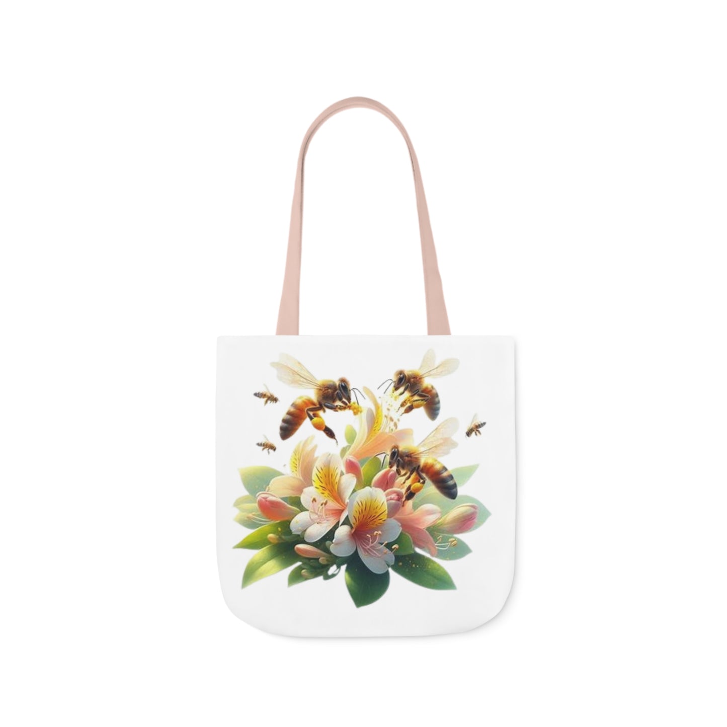 Floral Bee Canvas Tote Bag